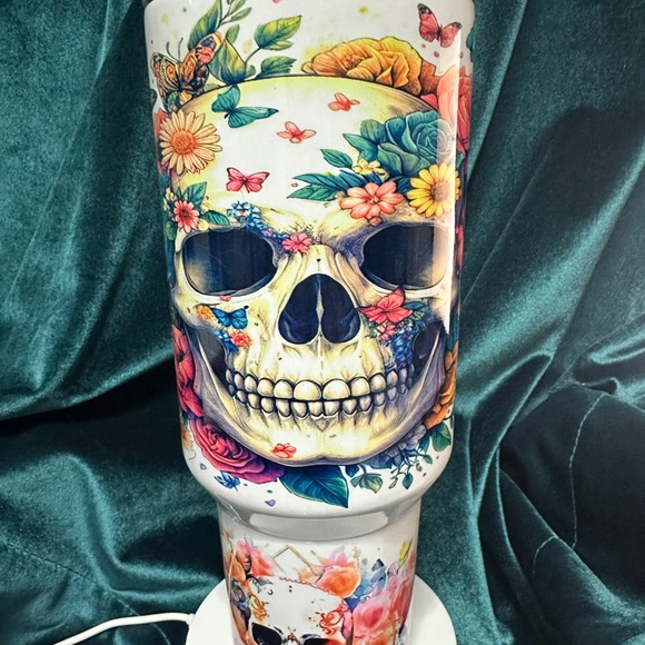 Floral Skull Design Coffee Accessory - Picture 1 of 6
